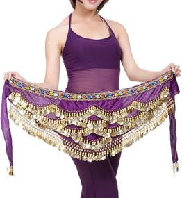 img 2 attached to 💃 Shimmer in Style: Pilot-Trade Women's Triangular Belly Dancing Hip Scarf Wrap Skirt with Gold Coins