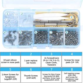 img 3 attached to 👓 OctinPris Eyeglass Sunglass Repair Kit with Screws, Tweezers, Screwdriver Set, Assorted Tiny Micro Stainless Steel Screws, Nuts, and Nose Pads for Glasses Repair and Spectacles