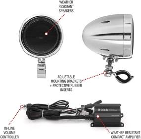 img 2 attached to Enhance Your Ride with the BOSS Audio MC420B Motorcycle Speaker System: Class D Amplifier, Weatherproof 3 Inch Speakers, Ideal for ATVs, Motorcycles & 12 Volt Vehicles