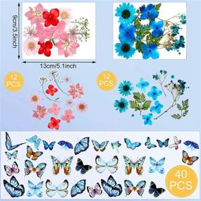 img 1 attached to Chic Colors: Resin Dried Pressed Flowers and Butterfly Transparent Stickers - Ideal for Scrapbooking, DIY Candle Making, and Art Resin Projects