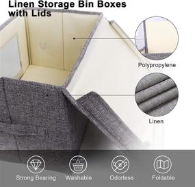 img 1 attached to 📦 izBuy Clothes Storage Boxes with Lids &amp; Clear Window: 2-Pack 35L Foldable Storage Bag Organizer made of Cotton Fiber &amp; Hard PP-board, 15×10×10 inch