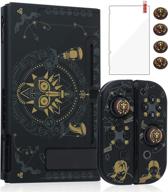 🎮 nintendo switch dockable case - compatible with switch protective case, joy-con controllers, 4 thumb grips, and glass screen protector - the legend of zelda edition logo