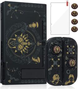 img 4 attached to 🎮 Nintendo Switch Dockable Case - Compatible with Switch Protective Case, Joy-Con Controllers, 4 Thumb Grips, and Glass Screen Protector - The Legend of Zelda Edition