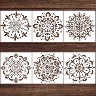 🎨 locolo mandala stencils set of 6 - reusable stencil laser cut painting template for wood floors, walls, fabric, and furniture - 12 x 12 inch stencils logo