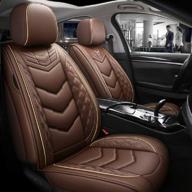lk-1 fashion pu breathable leather car seat cover 5-seater universal fit (brown) logo