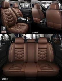 img 3 attached to LK-1 Fashion PU Breathable Leather Car Seat Cover 5-Seater Universal Fit (Brown)