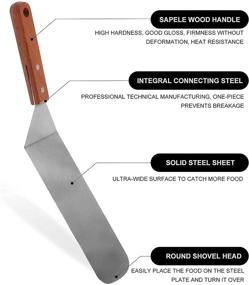 img 2 attached to Qinshaine Metal Griddle Spatula: Ultimate BBQ Grill and Flat Top Griddle Tool (14.56in)