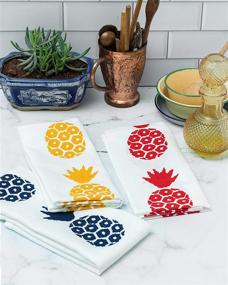 img 2 attached to 🍍 Candy Cottons Pineapple Printed Kitchen Dish Towels - Pack of 3, Extra Large 100% Cotton Tea Towels, Size 18 X 28 Inches, Ideal for Everyday Kitchen Cooking