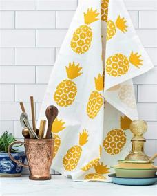 img 3 attached to 🍍 Candy Cottons Pineapple Printed Kitchen Dish Towels - Pack of 3, Extra Large 100% Cotton Tea Towels, Size 18 X 28 Inches, Ideal for Everyday Kitchen Cooking