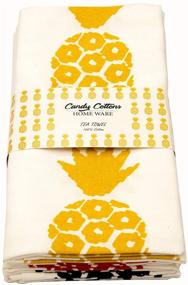 img 1 attached to 🍍 Candy Cottons Pineapple Printed Kitchen Dish Towels - Pack of 3, Extra Large 100% Cotton Tea Towels, Size 18 X 28 Inches, Ideal for Everyday Kitchen Cooking