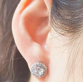 img 1 attached to 💎 Dazzle with Unisex Fashion: Platinum-Plated Diamond Zircon Stud Earrings - Multiple Pairs!