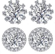 💎 dazzle with unisex fashion: platinum-plated diamond zircon stud earrings - multiple pairs! logo