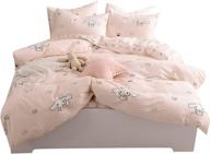🐇 cute little cup rabbit twin duvet cover set - 100% cotton pink bedding collection for girls, teens, and women logo