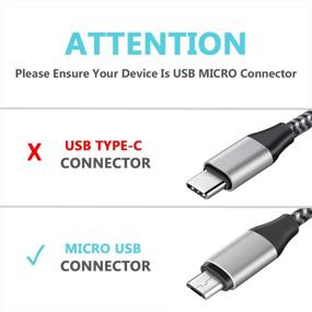 img 1 attached to 🔌 Набор из 3-х высокоскоростных микро-USB-кабелей - 10 футовый кабель для зарядки Samsung Galaxy J3 J5 J7 и других устройств - прочный плетеный кабель из нейлона