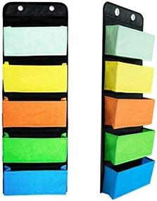 img 1 attached to Youngever Wall Organizer: Premium Wall Hanging Organizer with 5 Assorted Color Pockets