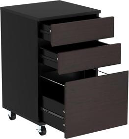 img 4 attached to 🗄️ YITAHOME 3 Drawer Mobile File Cabinet: Rolling Wood Storage Cabinet with Wheels for A4 or Letter Size, Dark Walnut Finish