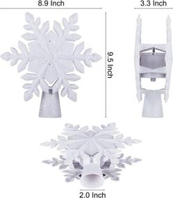 img 3 attached to 🎄 Lighted Komiikka Christmas Tree Topper with White Snowflake Projection, 3D Rotating Snowflake on Ceiling for Xmas Holiday Decor