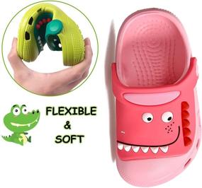 img 1 attached to 🦖 PEALAND Kids Boys Girls Dinosaur Clogs Slippers Toddler Lightweight Garden Beach Pool Sandals: Classic Slip-On Style