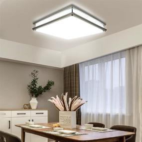 img 1 attached to Enhanced 48W Dimmable LED Flush Mount Light: Illuminate Your Space with the DLLT Upgraded 18 Inch Square Ceiling Fixture offering Remote Control and Memory Function. Perfect for Bedroom, Living Room, and Dining Room with 3000K/4000K/6000K Color Changeable