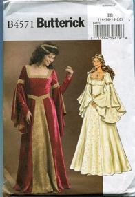img 2 attached to Authentic Women's Medieval Dress Sewing Pattern - Butterick B4571, Sizes 14-20