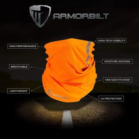 img 3 attached to 🟠 Stay Safe and Visible with our High Visibility Reflective Safety Face Clothing - Orange Neck Gaiter, Bandana Dust Mask, Sun Shade Shield, Headwear