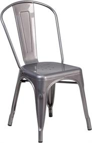 img 2 attached to Stackable Chair, Clear Coated Metal, Ideal for Indoor Use - Flash Furniture