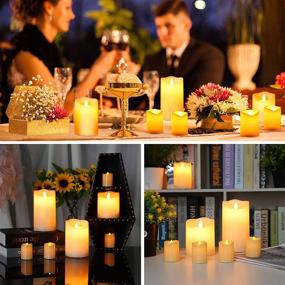 img 3 attached to 🕯️ Waterproof Outdoor Flameless LED Candles with Remote & Timer - Pack of 7, D:3.25" x H:4" 5" 6", Battery Operated Plastic Candles