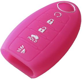 img 2 attached to 🌹 Keyless4U Silicone Case Cover Protector Remote Skin for Nissan Altima Maxima Rogue Sedan Pathfinder Key Fob - 5 Buttons (Rose)