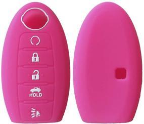 img 3 attached to 🌹 Keyless4U Silicone Case Cover Protector Remote Skin for Nissan Altima Maxima Rogue Sedan Pathfinder Key Fob - 5 Buttons (Rose)