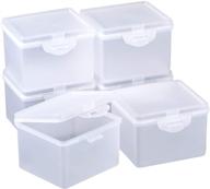📦 satinior clear plastic beads storage containers box 6 pack with hinged lid - ideal for beads and more (3.85 x 3.46 x 2.75 inch) logo