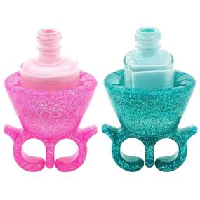 img 1 attached to 🧜 tweexy Wearable Nail Polish Holder Ring: Your Ultimate Manicure and Pedicure Accessory Set - Flamingo & Mermaid, 2-Pack!