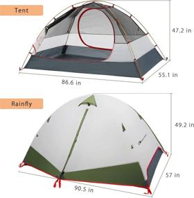 img 3 attached to 🏕️ MOON LENCE Camping Tent: 1 & 2 Person Backpacking Tent | Lightweight, Waterproof, Windproof, & Anti-UV | Ideal for Hiking, Fishing | Easy Setup & Portable