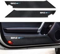 hengyueshang car anti-kick pad car door protector sticker - carbon fiber leather sticker for subaru brz: 2013-2020 interior accessories (2pcs) logo