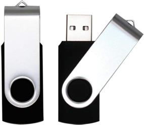 img 4 attached to 32ГБ USB флешка 2 штуки 🖥️ - флэшки высокой скорости с дизайном поворотного карабина, черные.