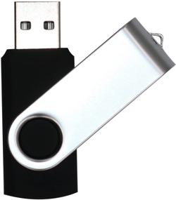 img 3 attached to 32ГБ USB флешка 2 штуки 🖥️ - флэшки высокой скорости с дизайном поворотного карабина, черные.