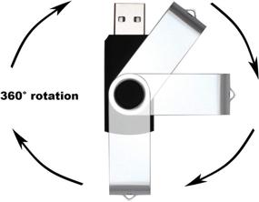 img 2 attached to 32ГБ USB флешка 2 штуки 🖥️ - флэшки высокой скорости с дизайном поворотного карабина, черные.