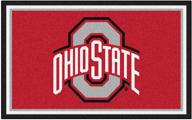 🏈 ncaa ohio state university buckeyes 4x6 plush rug by fanmats: durable nylon face for ultimate fan comfort! logo