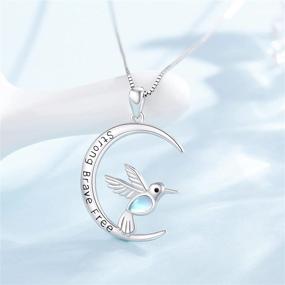 img 3 attached to 🕊️ Waysles Hummingbird Necklace: Engraved Moonstone Pendant for Women - A Symbol of Strength and Freedom