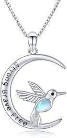 img 4 attached to 🕊️ Waysles Hummingbird Necklace: Engraved Moonstone Pendant for Women - A Symbol of Strength and Freedom