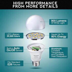 img 3 attached to Dusk To Dawn Light Bulbs Outdoor Lighting A19 9W (80 Watt Equivalent) 900Lm E26/E27 Automatic On/Off