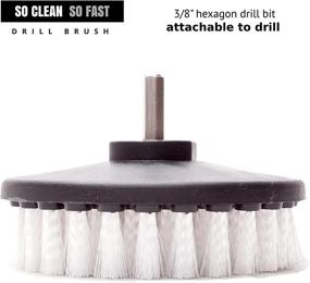 img 2 attached to Fast-Cleaning Drill Attachment for Delicate Surfaces – Effortlessly Scrub Fiberglass Tub, Microfiber Upholstery, Automotive Carpet, Boat Seat, Vinyl Floor – 5 Inch Soft White Bristle Diameter