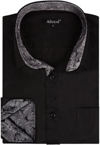 img 3 attached to 👔 Alizeal Men's Clothing Shirts - Business Patchwork in Dark Green (Size L)