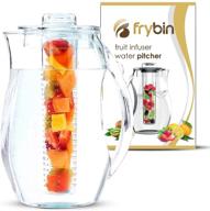 🍹 fruit infuser water pitcher with lid - 2.9 quart bottle, including infuser rod and ice core rod - bpa-free plastic - ideal for flavored water, iced tea, fruit, herbs, sangria, margarita - frybin logo