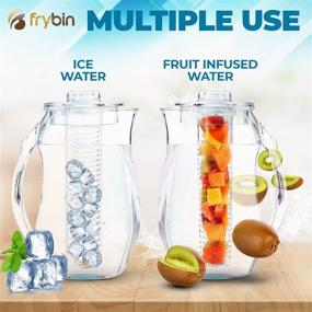 img 1 attached to 🍹 Fruit Infuser Water Pitcher with Lid - 2.9 Quart Bottle, Including Infuser Rod and Ice Core Rod - BPA-Free Plastic - Ideal for Flavored Water, Iced Tea, Fruit, Herbs, Sangria, Margarita - FRYBIN