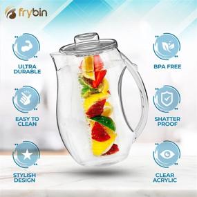 img 2 attached to 🍹 Fruit Infuser Water Pitcher with Lid - 2.9 Quart Bottle, Including Infuser Rod and Ice Core Rod - BPA-Free Plastic - Ideal for Flavored Water, Iced Tea, Fruit, Herbs, Sangria, Margarita - FRYBIN