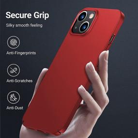 img 2 attached to TORRAS Slim Fit iPhone 13 Case - Ultra-Thin Lightweight Full Protection, Velvety Feel, High-Grade Matte Hard Back Phone Case for iPhone 13 6.1'' 5G 2021 (Product Red)