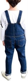 img 1 attached to Boys' Denim Bib Overall Toddler Unisex Casual Blue Thin Washed Denim Overall Pants: Stylish and Durable Everyday Wear