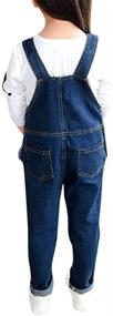 img 2 attached to Boys' Denim Bib Overall Toddler Unisex Casual Blue Thin Washed Denim Overall Pants: Stylish and Durable Everyday Wear