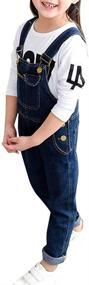 img 3 attached to Boys' Denim Bib Overall Toddler Unisex Casual Blue Thin Washed Denim Overall Pants: Stylish and Durable Everyday Wear