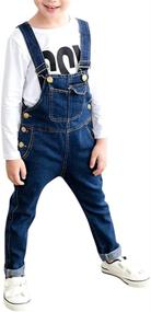 img 4 attached to Boys' Denim Bib Overall Toddler Unisex Casual Blue Thin Washed Denim Overall Pants: Stylish and Durable Everyday Wear